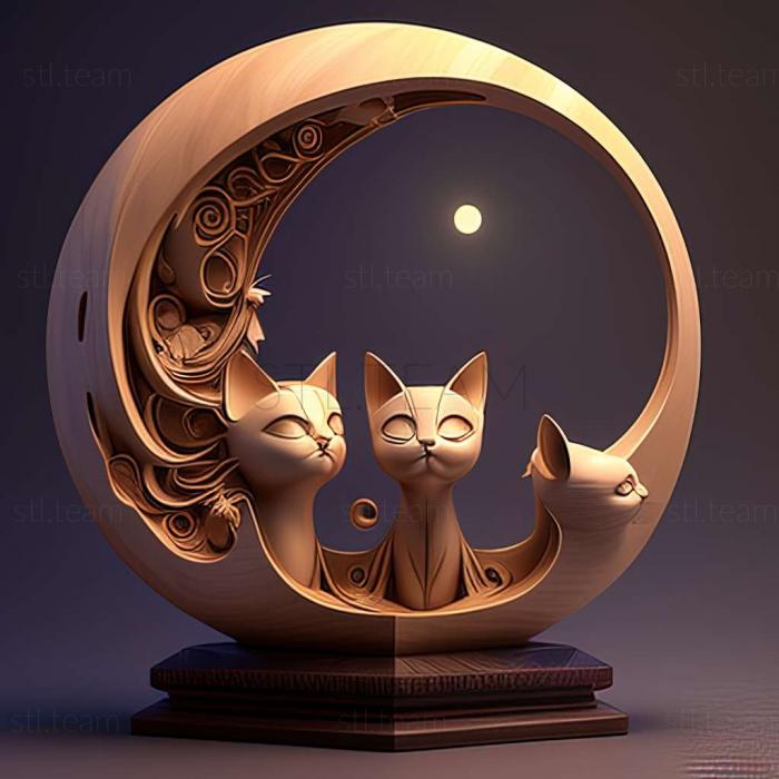 3D модель Кіт Мун із Сейлор Мун (STL)